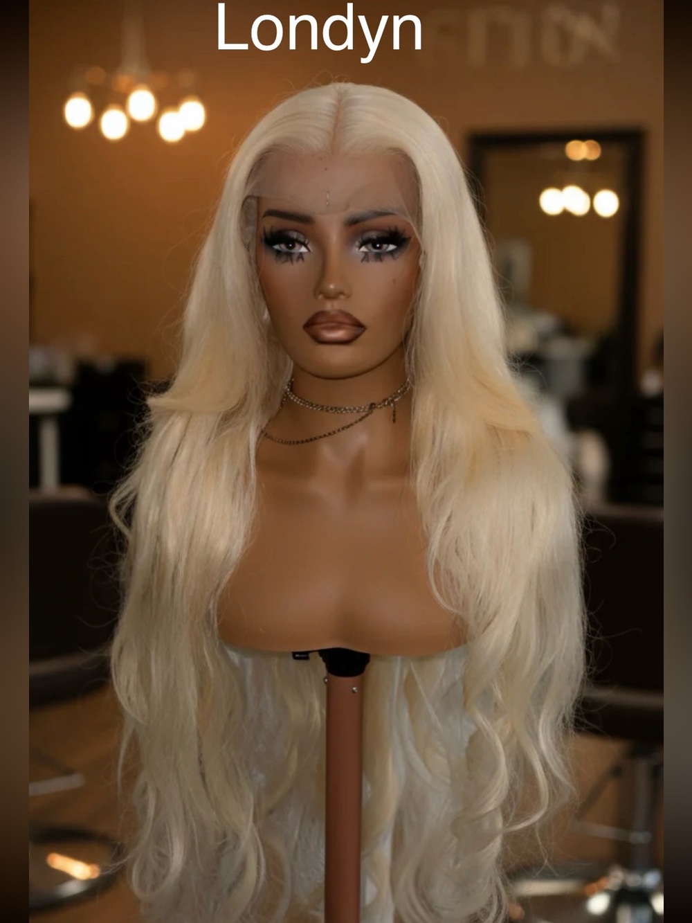 40 inch Blonde Long Wavy Lace Front Wig - Natural Blonde